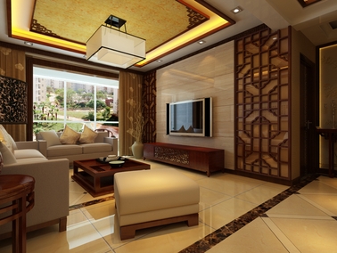 中式风格装修客厅效果图